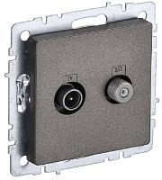 Розетка TV+SAT Оконечная без рамки IEK Brite РТВ/РСп12-БрТБ 2-м. темная бронза картинка